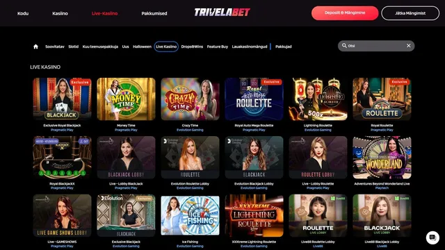 trivelabet kasiino live mängud