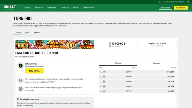unibet kasiino turniirid