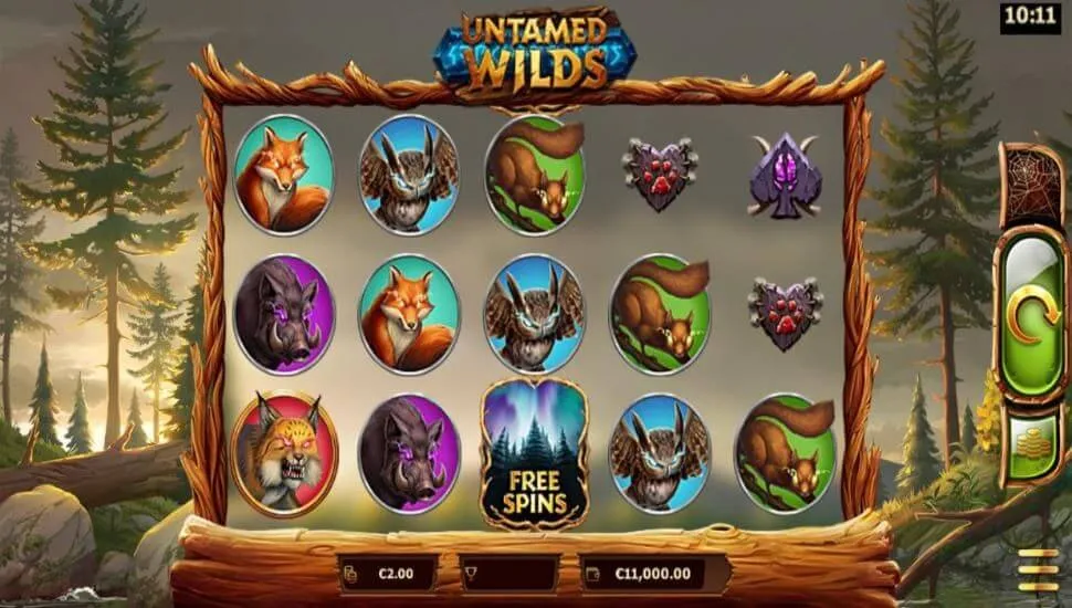 untamed wilds slot screen
