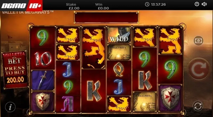 valletta megaways slot screen