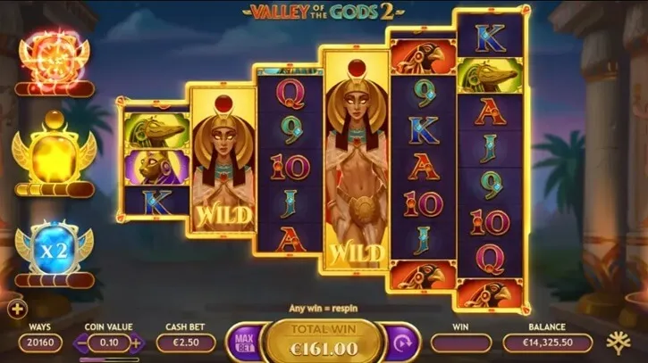 valley of the gods 2 slot screen