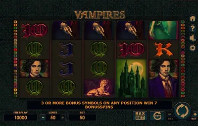 vampires slot screen
