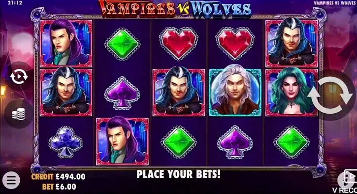 vampires vs wolves slot screen