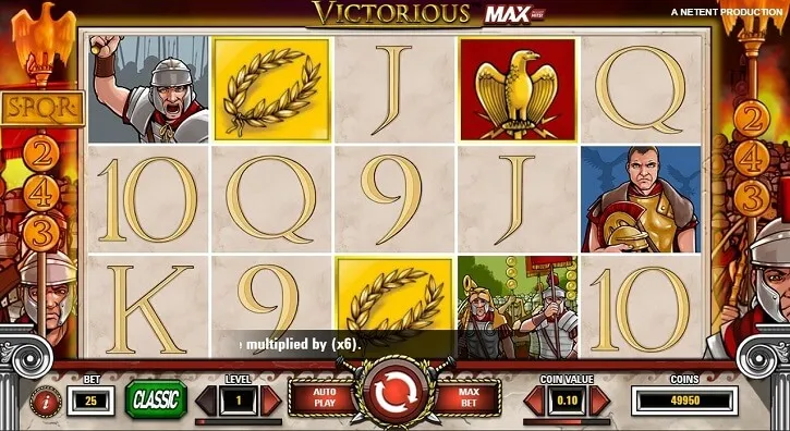 victorious max slot screen