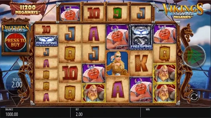 vikings unleashed megaways slot screen