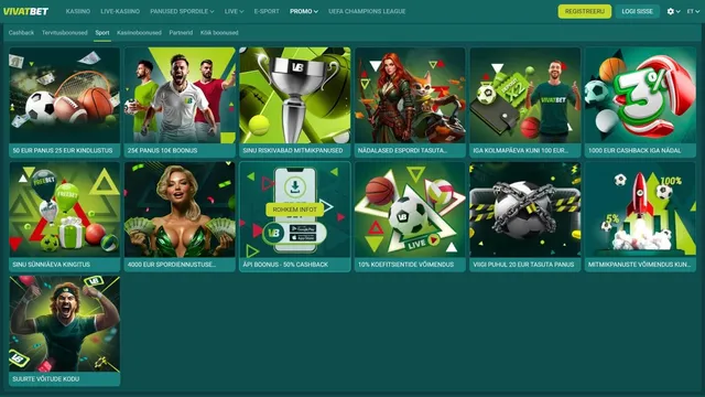 vivatbet spordiennustuse boonused
