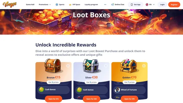 Vulkan Vegas casino Loot boxes