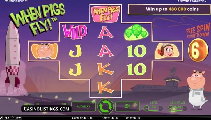 when pigs fly slot screen