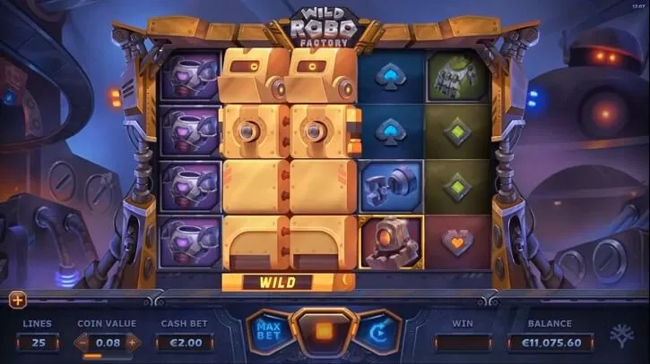 wild robo factory slot screen