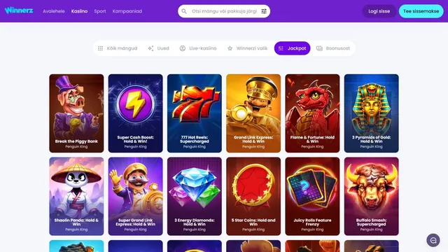 winnerz kasiino jackpot mängud