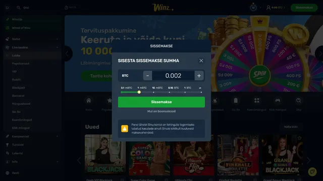 winz.io casino deposit