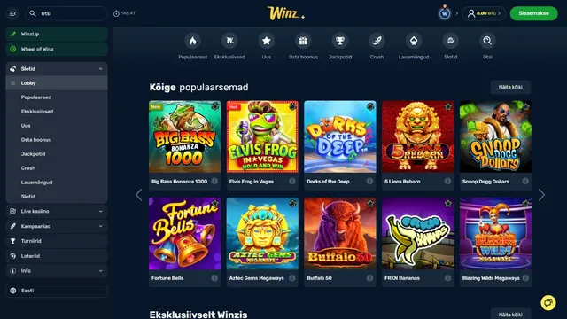 winz.io casino games