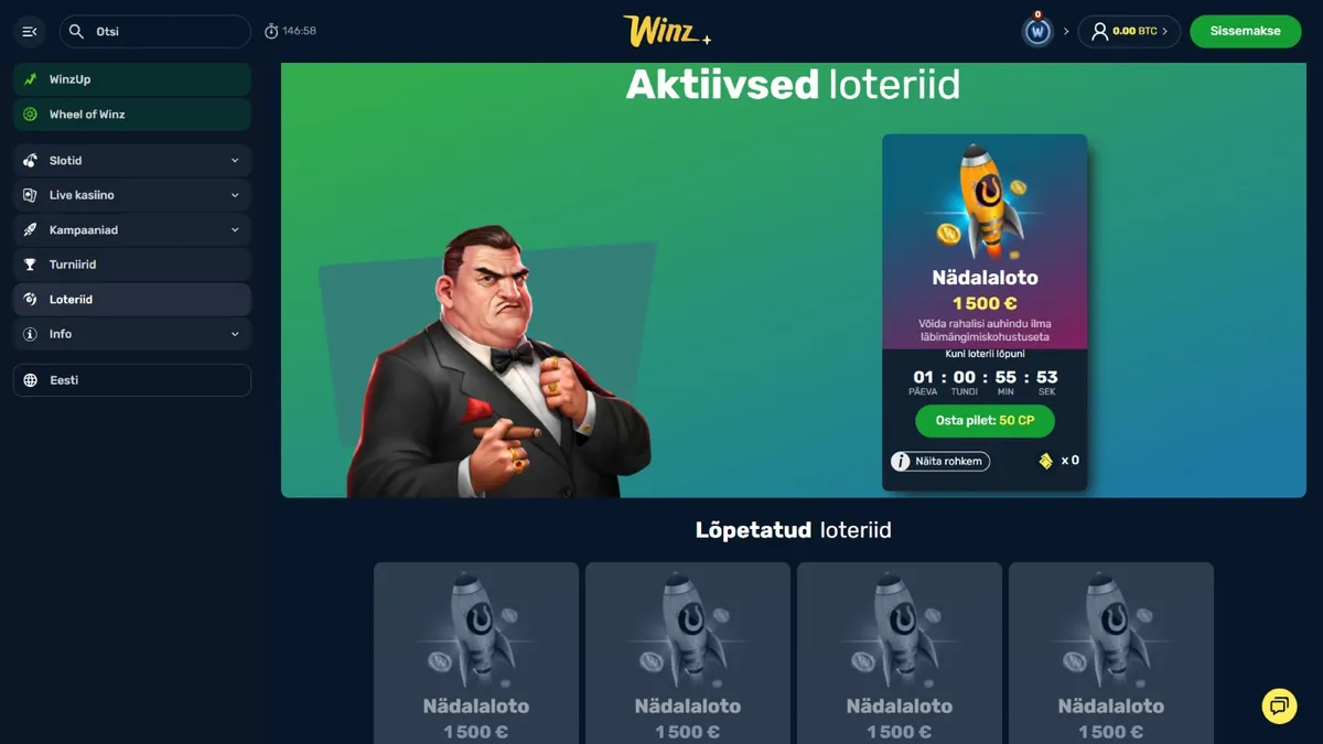 winz kasiino live diileriga loteriid