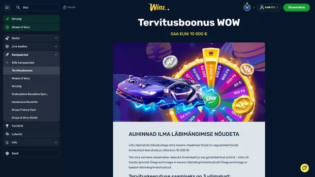 winz.io casino welcome bonus
