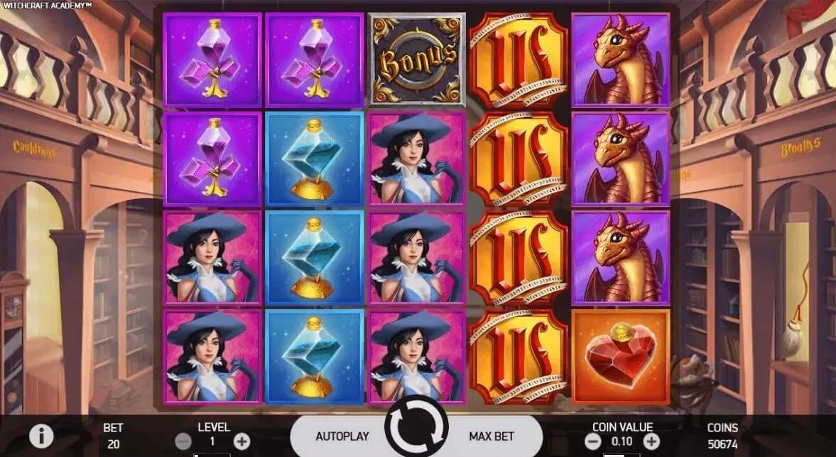 witchcraft academy slot screen
