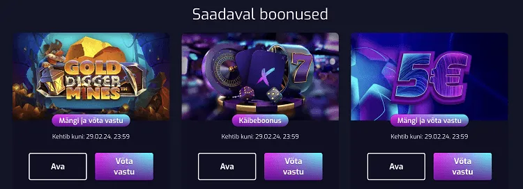 x3000 saadaval boonused