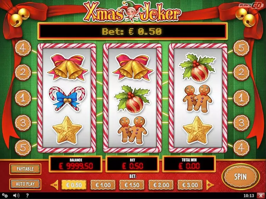 xmas joker slot screen